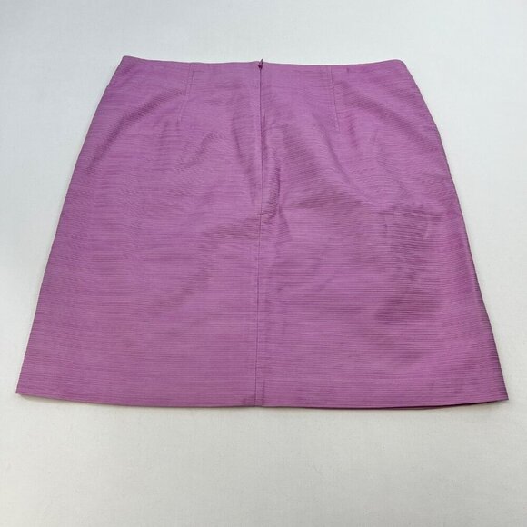 Ann Taylor Factory Women’s Textured A-Line Skirt Peony Sz 12 Pockets Above Knee - Picture 7 of 9
